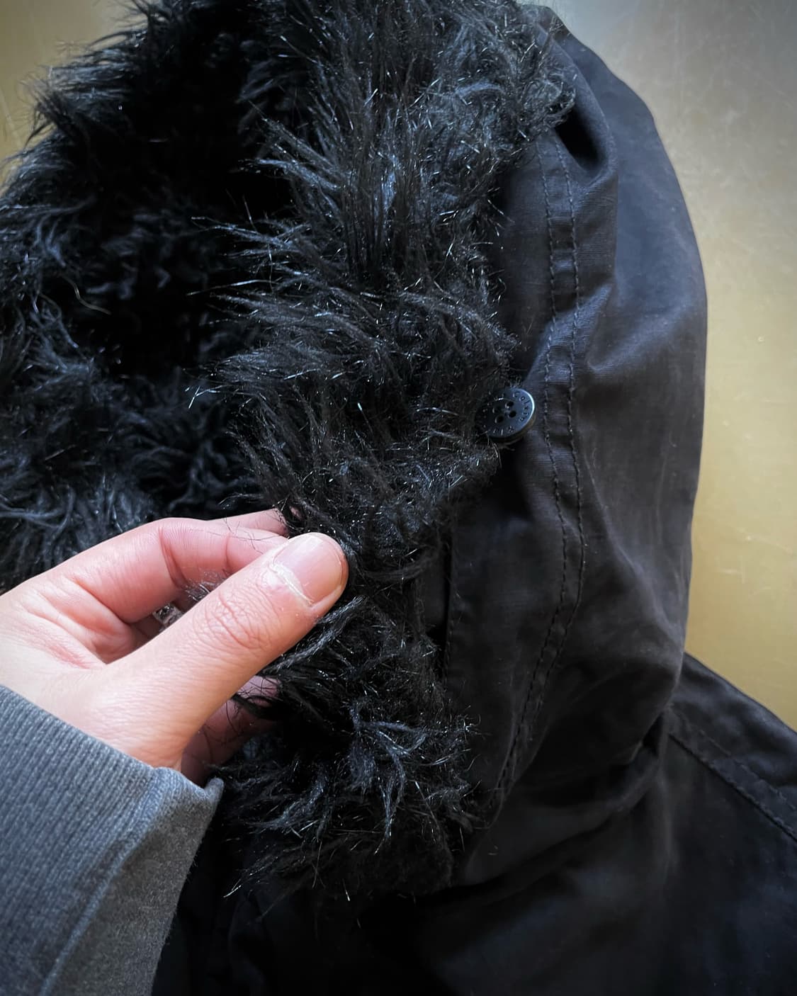 2000s C.K Jeans Black Fur Hood Parka 상품이미지5