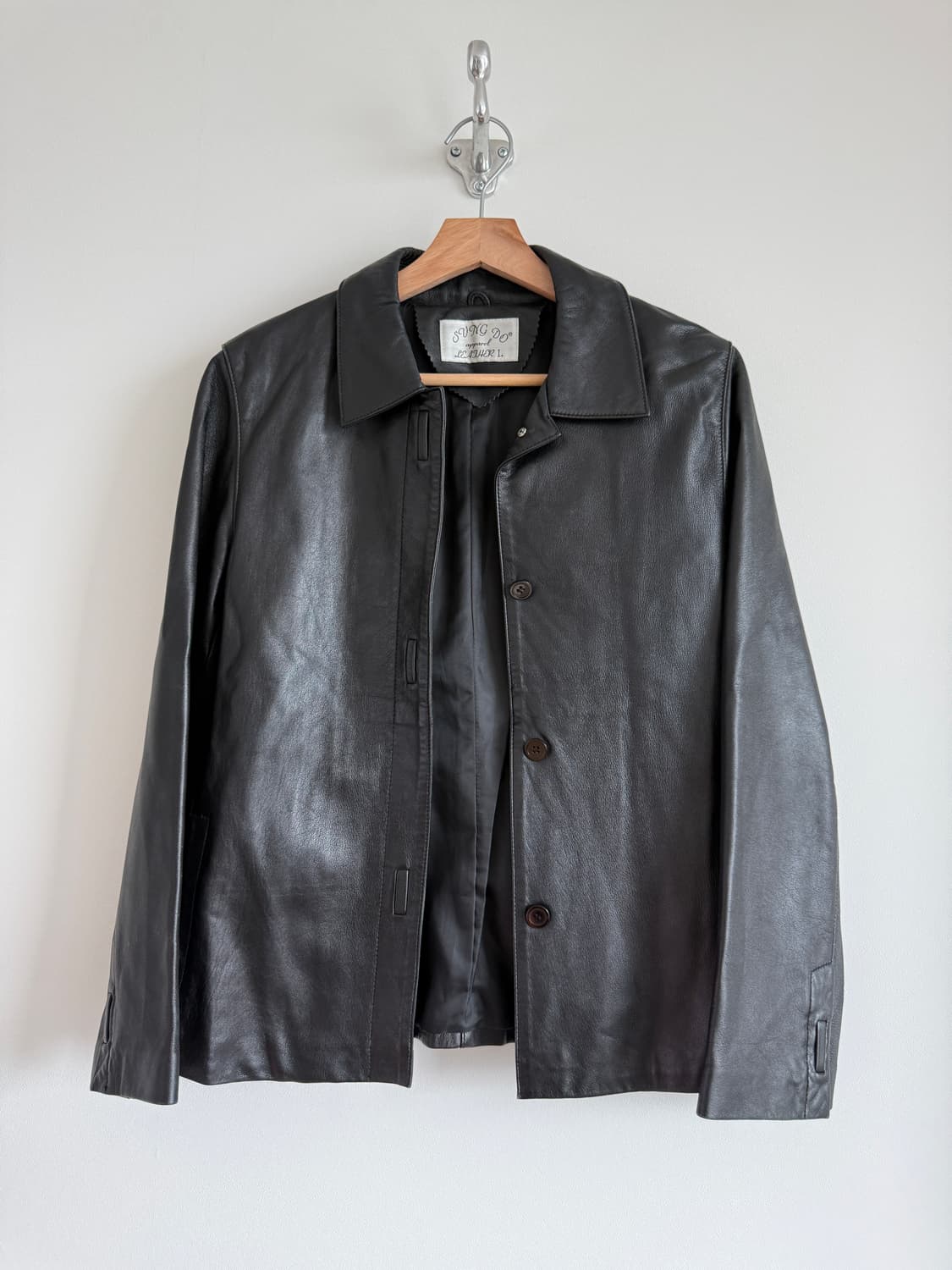 Pre owned 램스킨 레더자켓 상품이미지2
