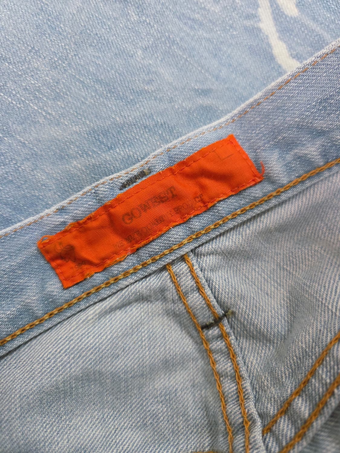 고웨스트 라이트 블루 슬림 스트레이트 데님 팬츠 상품이미지9