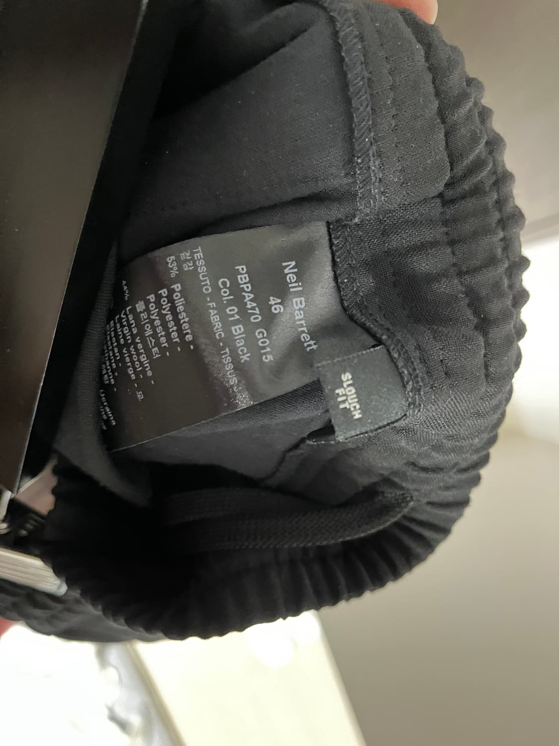 닐바렛 남성 블랙 밴딩 반바지 릴랙스핏 상품이미지3