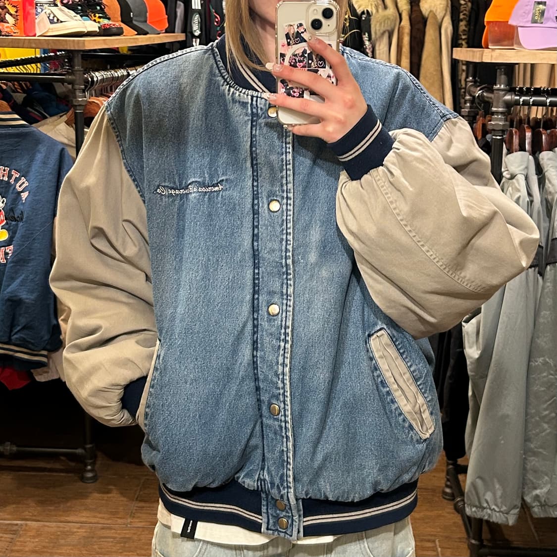 [HI] VTG 데님 바시티 자켓 진청 상품이미지2