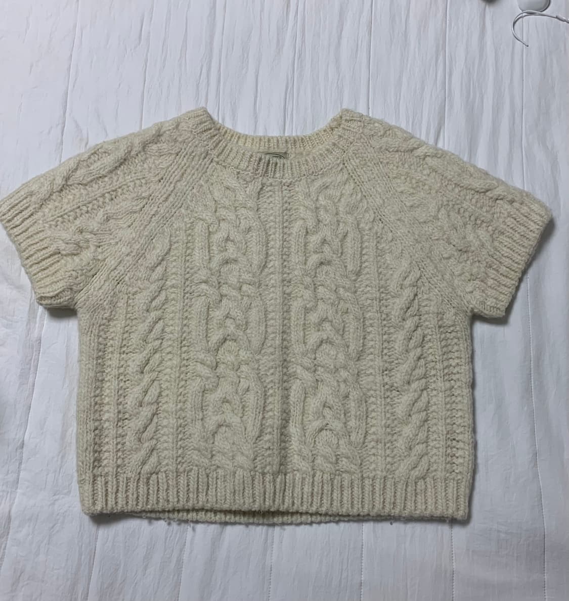 울 케이블 반팔니트 겨울용 (울100) 상품이미지4