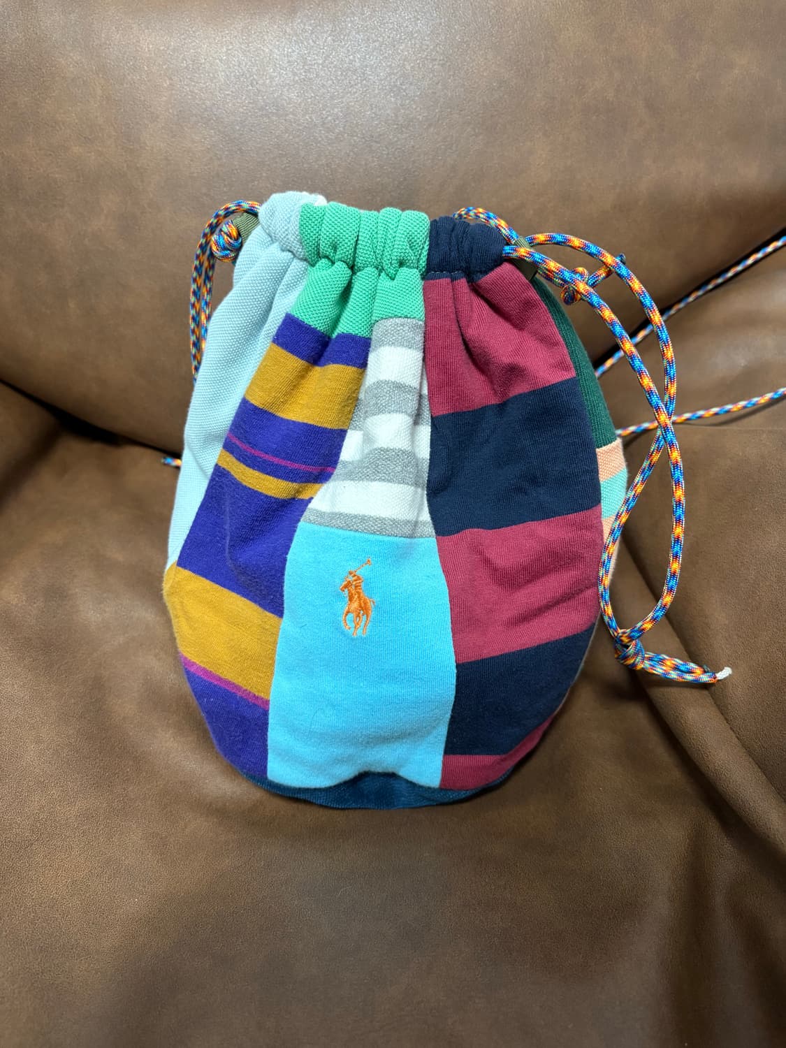 폴로 랄프로렌 리메이크 패치워크 조리개 크로스백 상품이미지1