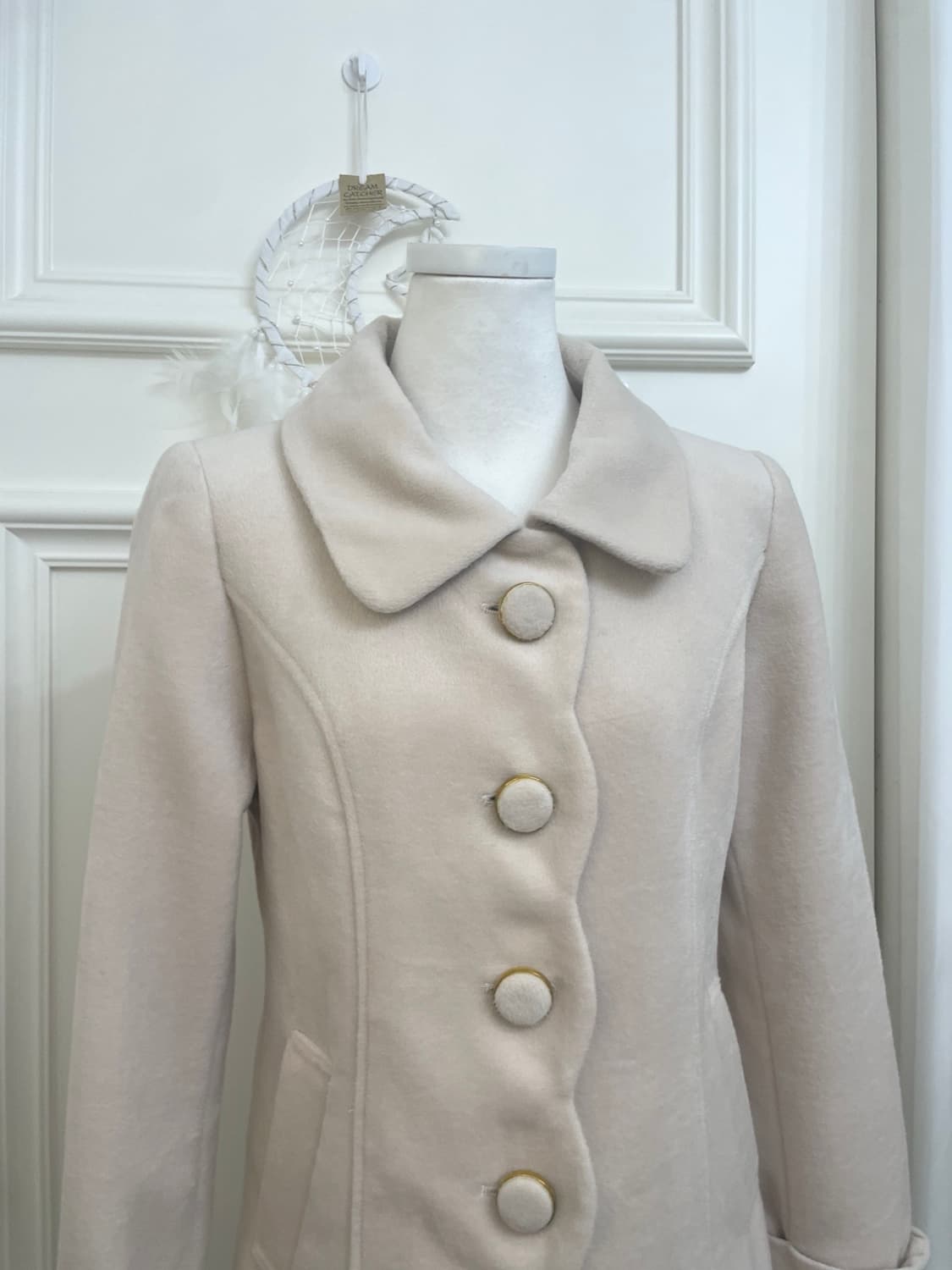 pink cream lovely wave back bow coat 상품이미지6