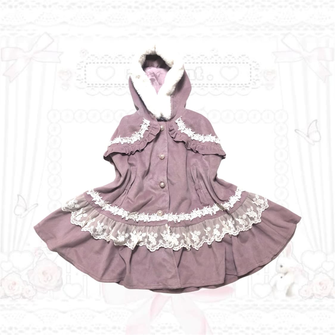 엑시즈팜 히메갸루 판초 케이프 코트 상품이미지1