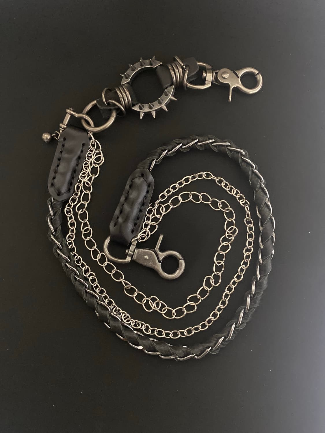 고딕 스파이크 링 레더 팬츠 체인 상품이미지2