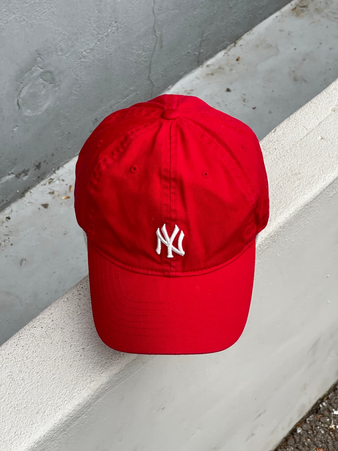 [F] MLB 엠엘비 뉴욕양키스 로고 레드 볼캡 모자 상품이미지1