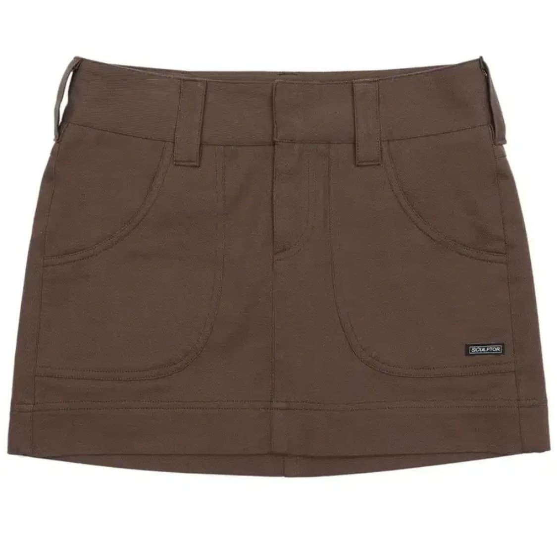 스컬프터 Twill Low-rise Mini Skirt Brown 상품이미지1