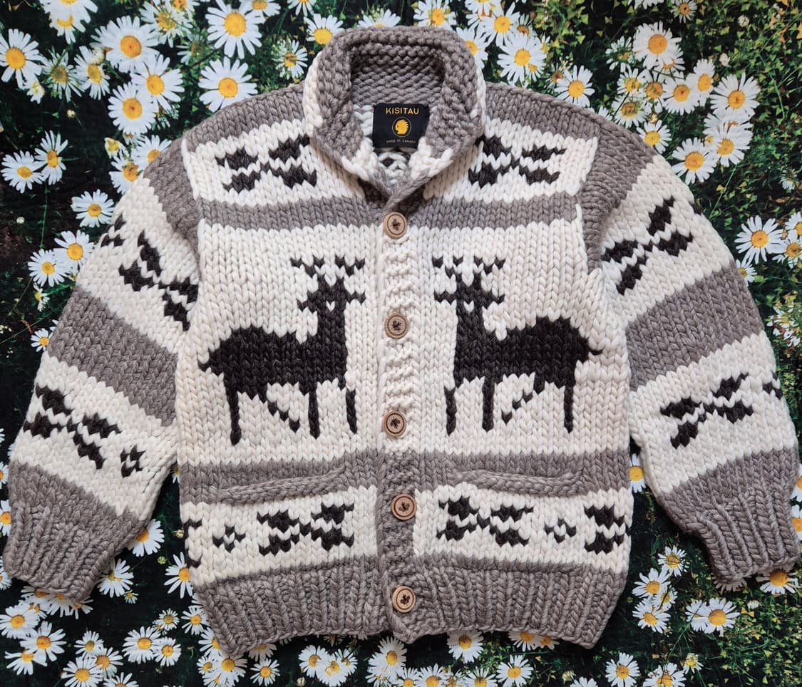 KISITAU 사슴 패턴 캐나다 코위찬 M 상품이미지1