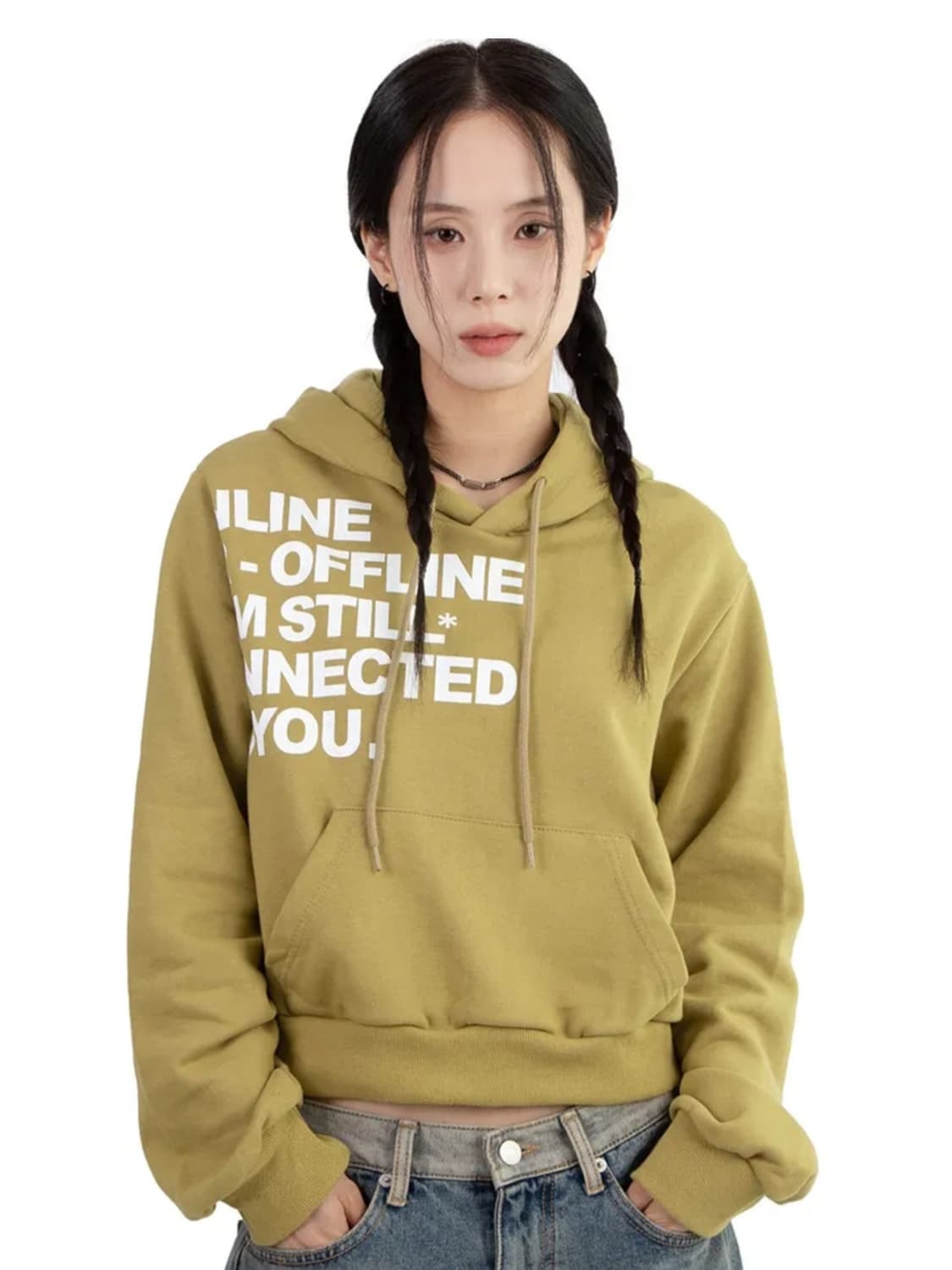 릿킴 ONLINE CROPPED HOODIE 온라인 크롭 후드티 상품이미지1