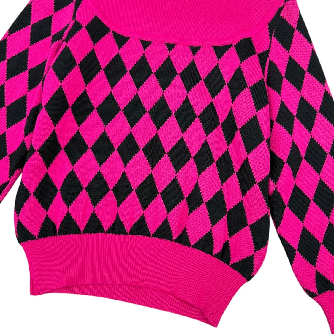 입생로랑 다이아몬드 체커보드 라운드 니트 상품이미지5