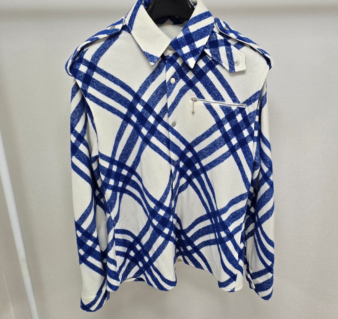 버버리 체크 울 블렌드 오버셔츠 xs사이즈 100 105 판매 상품이미지1