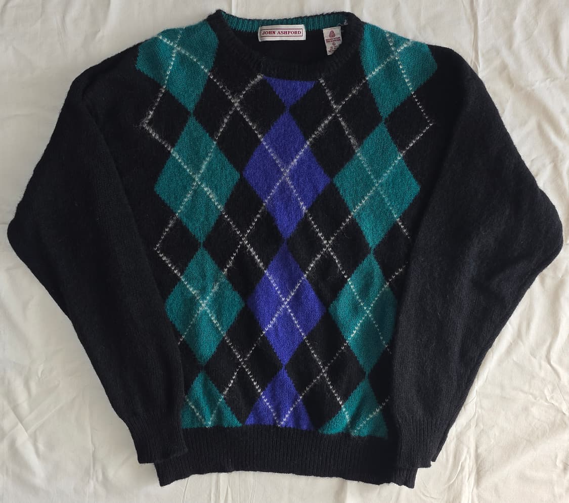 JOHN ASHFORD 아가일 스웨터 XL 상품이미지1