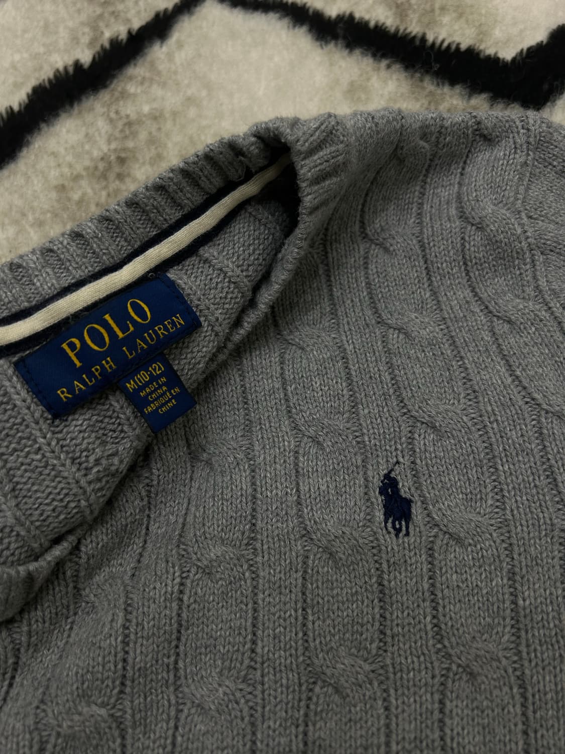 [여성S]폴로랄프로렌 라운드 꽈배기 니트/그레이 상품이미지5