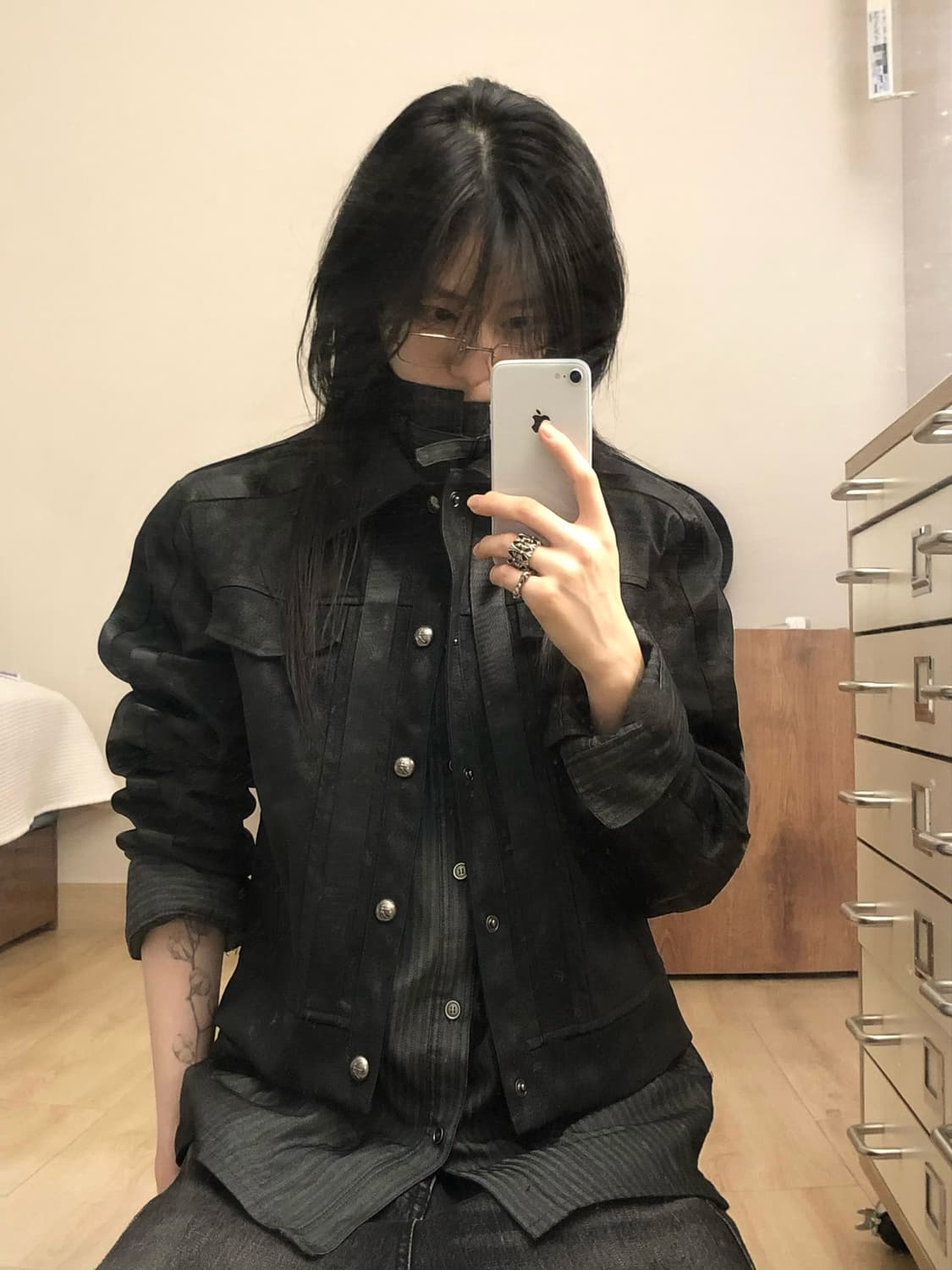 유니섹스 그루비 웨스턴 디테일 셔츠자켓 상품이미지2