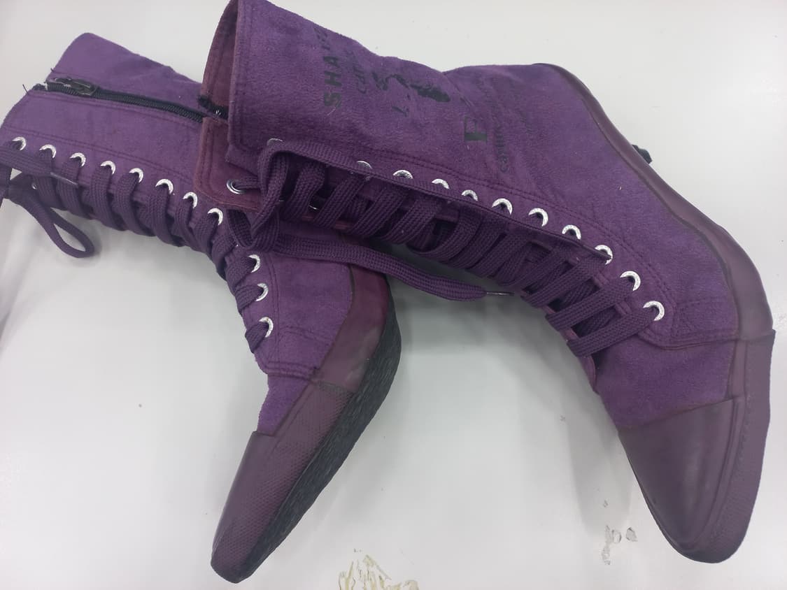 산부보라색 레이스업 힐 부츠 235mm 상품이미지2