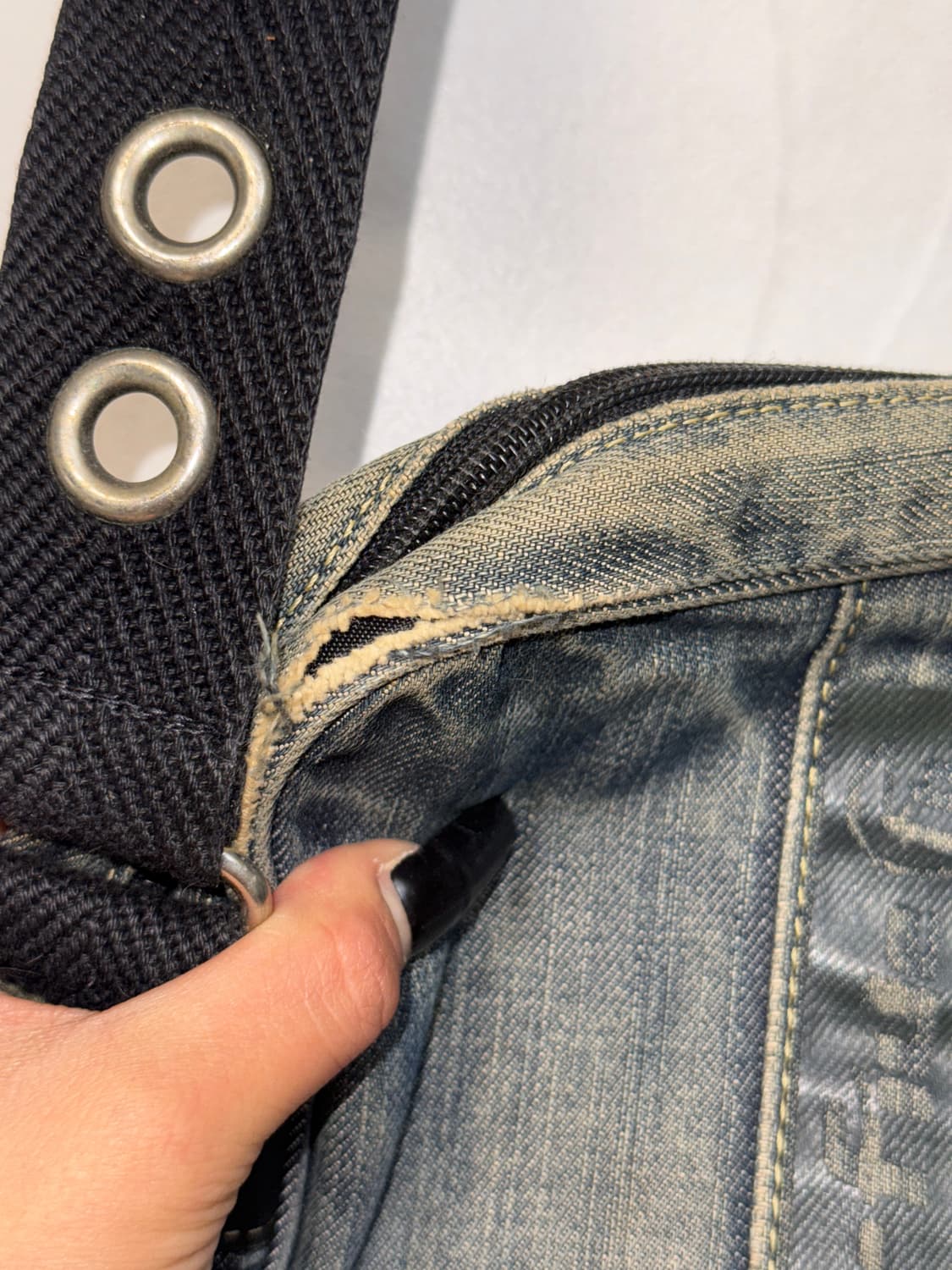 FUBU denim leather patch cross bag 상품이미지9