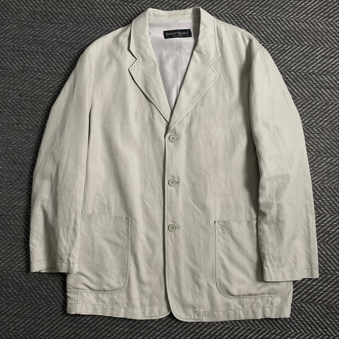 90s 입생로랑 자수로고 아카이브 치노 블레이저 자켓y 4467 상품이미지2