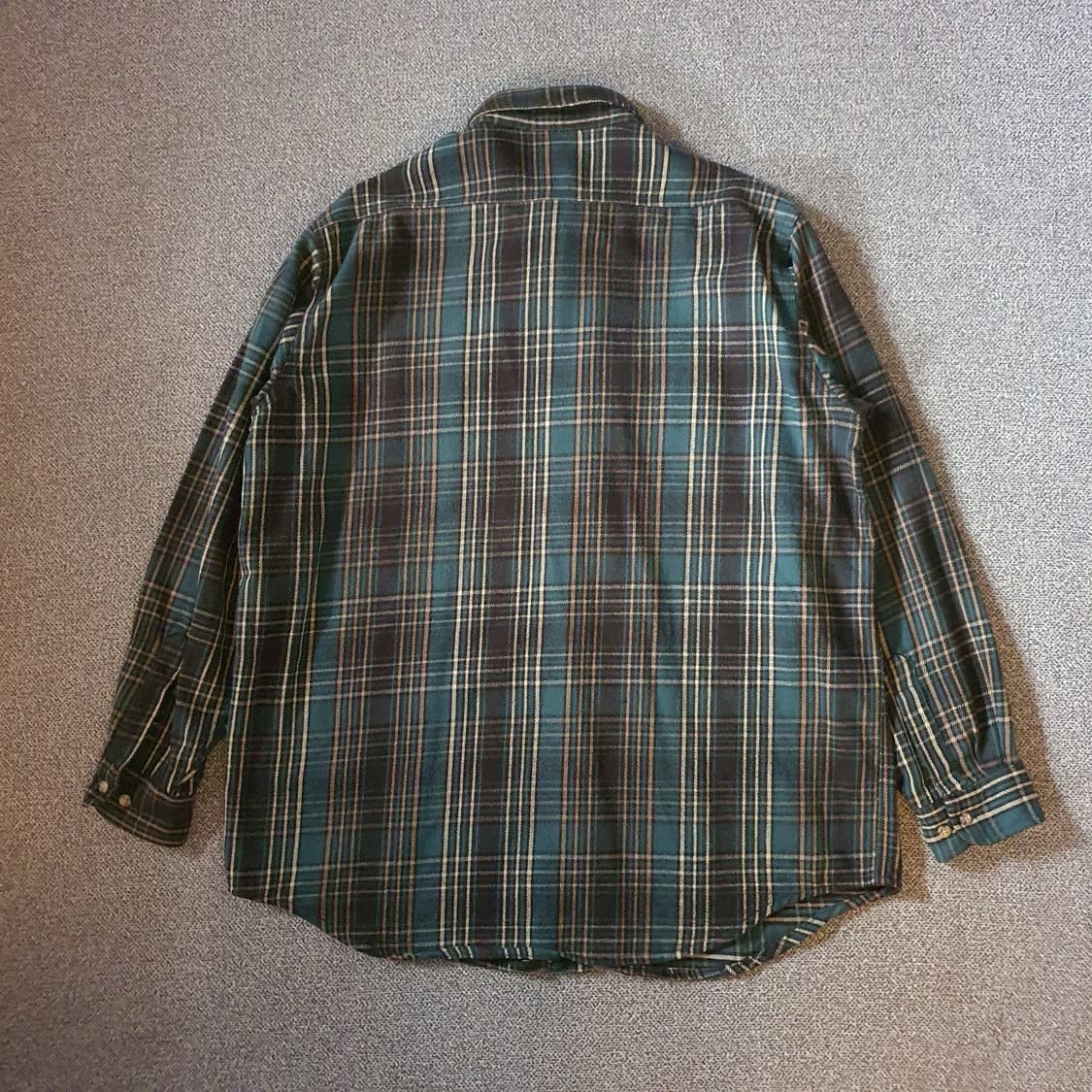 90s us made 칼하트 헤비웨이트 그린  플라넬 셔츠 상품이미지6