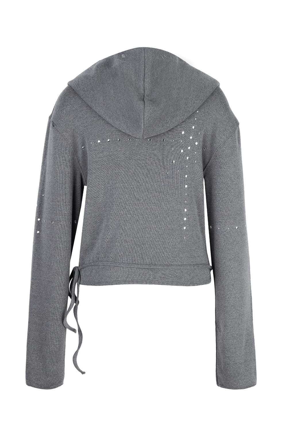 세릭 비즈 랩 후드 가디건 멜란지 그레이 상품이미지4