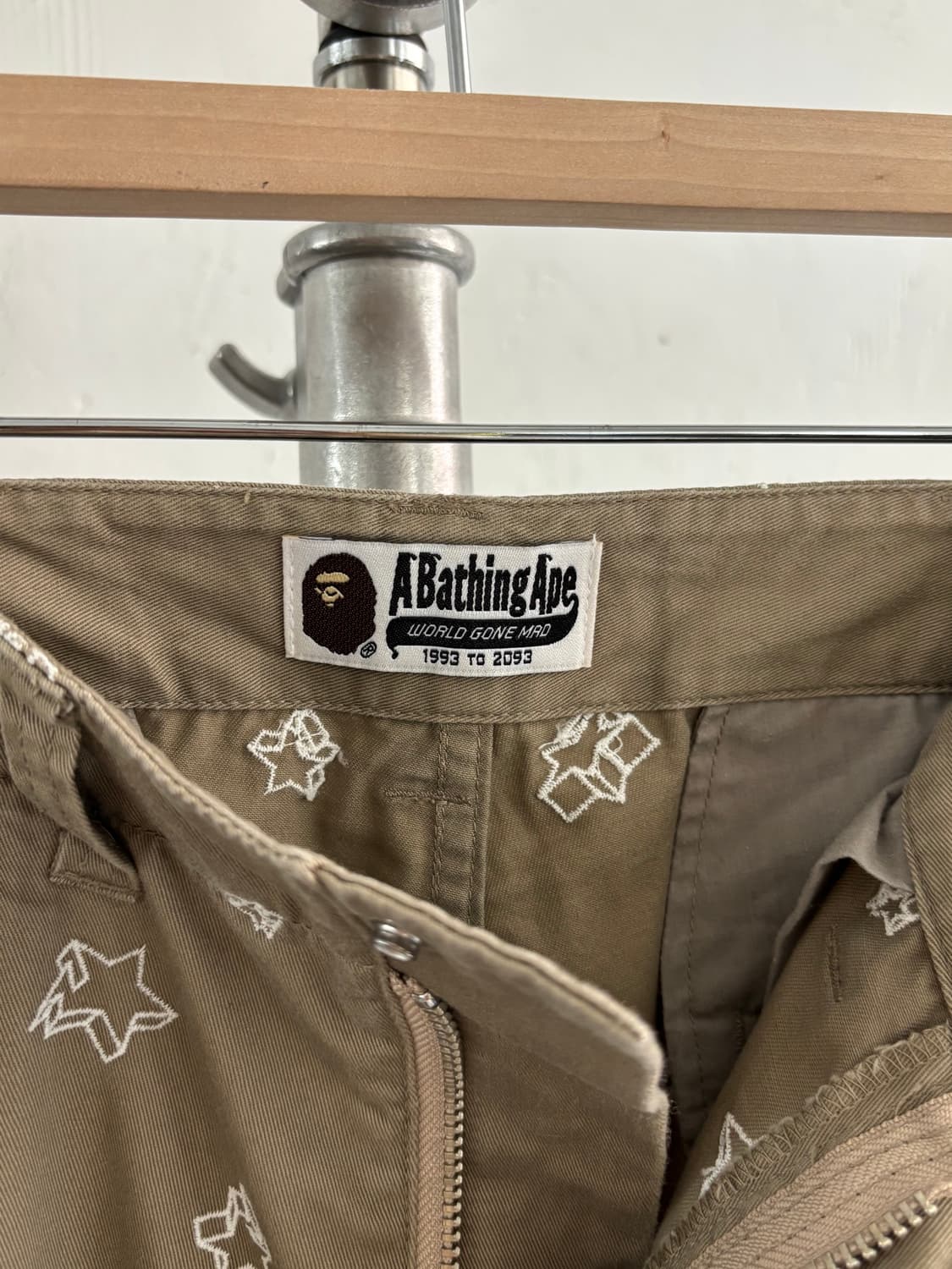 Bape 베이프 베이지 스타 자수 치노 팬츠 상품이미지5