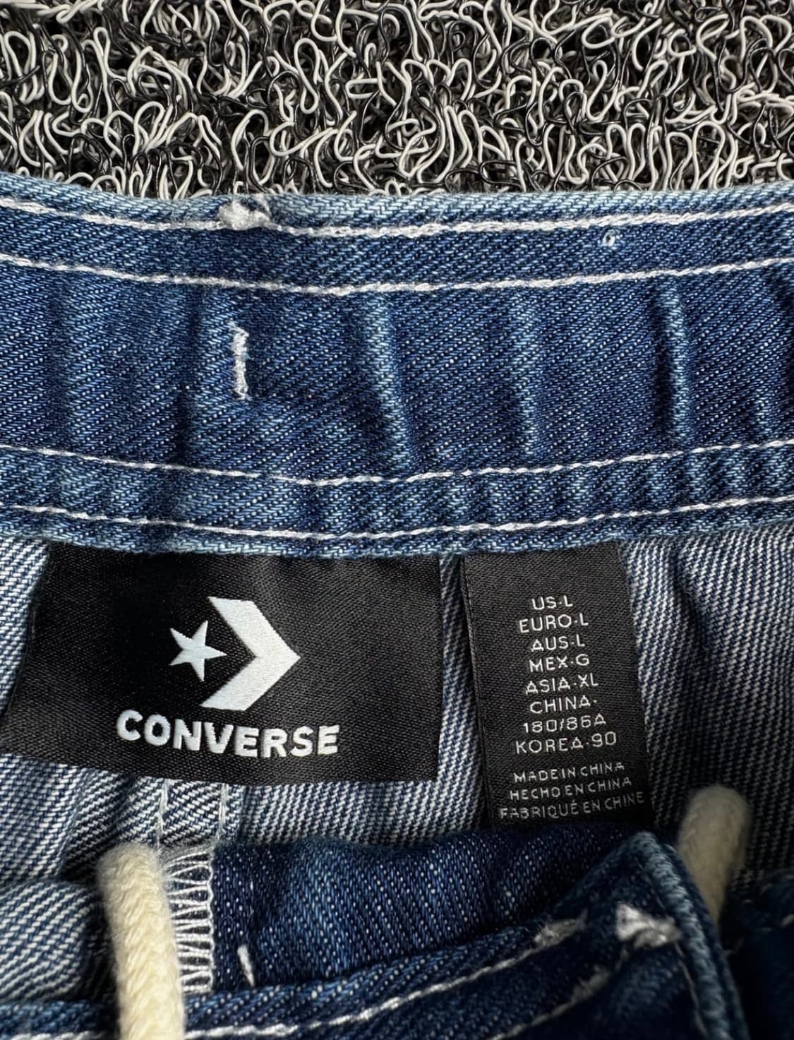 컨버스 니 로고 와이드 인디고 워크 데님 팬츠 4173 상품이미지4