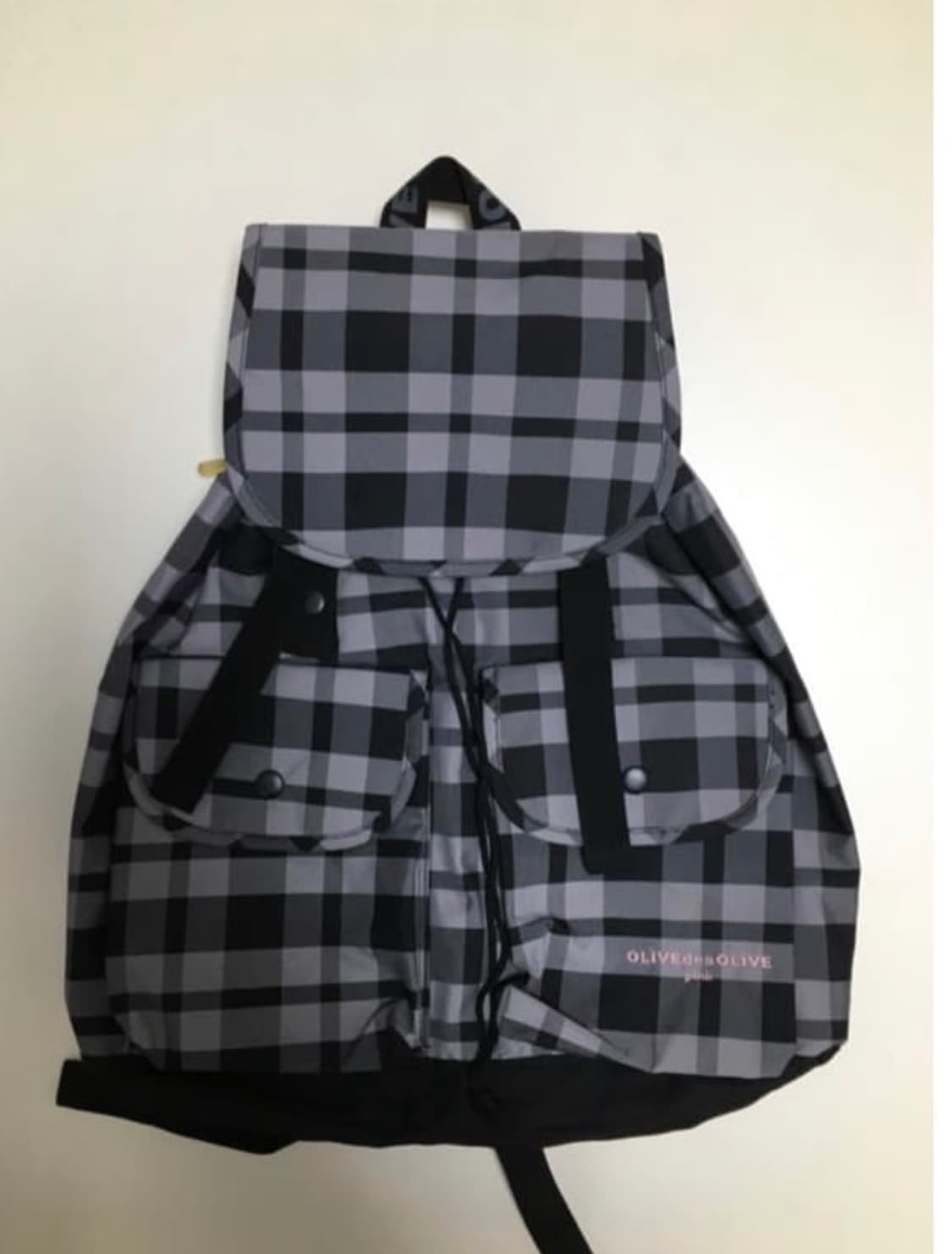 체크무늬 빈티지 백팩 상품이미지1