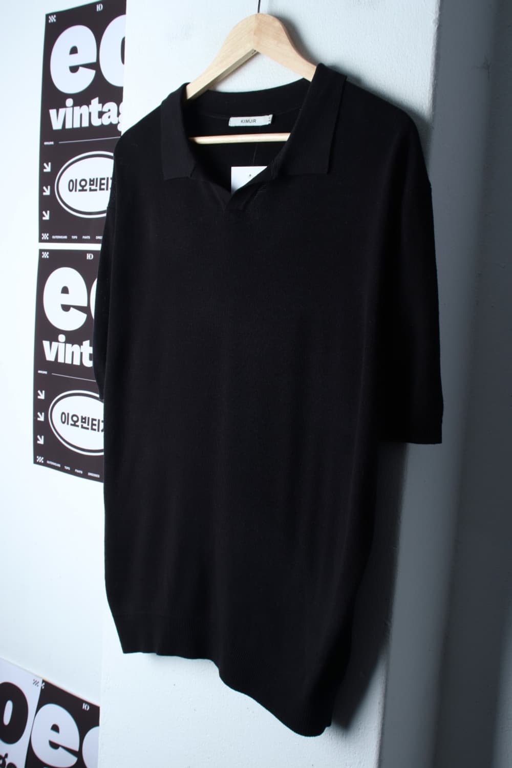 (XL-2XL) 키뮤어 반팔 카라 티셔츠 니트 빅사이즈 무지-H32063 상품이미지1