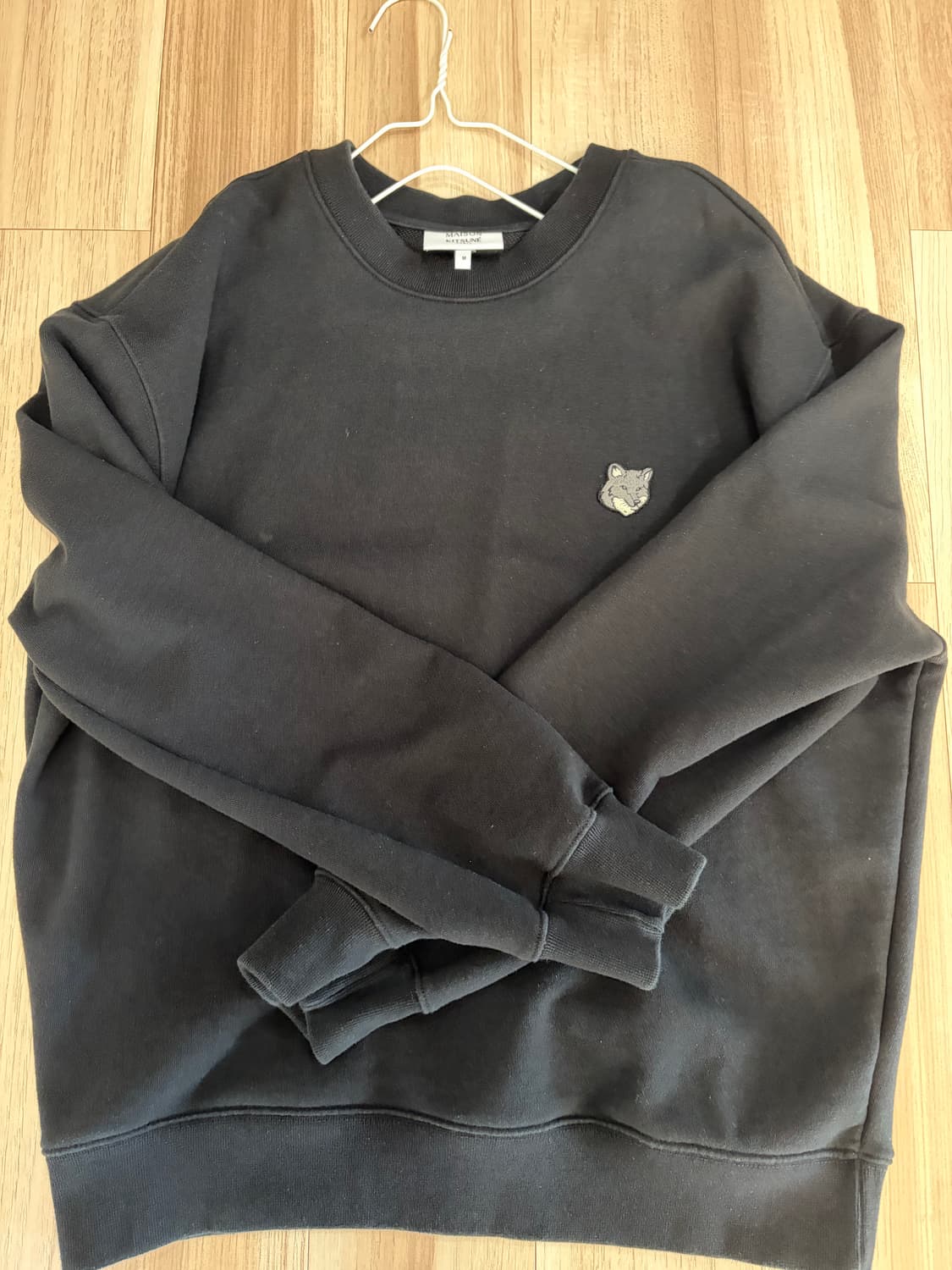 메종키츠네 폭스헤드 맨투맨 블랙 상품이미지1