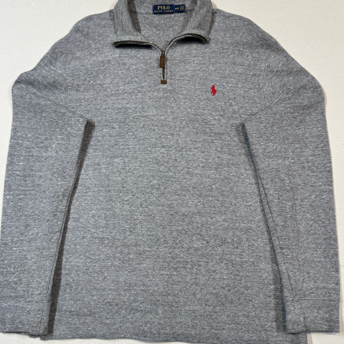 M) 폴로 랄프로렌 반집업 풀오버 코튼 니트 그레이 상품이미지2