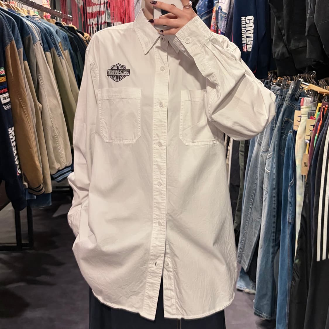 [IM] Harley-Davidson 할리데이비슨 투포켓 셔츠 화이트 상품이미지5