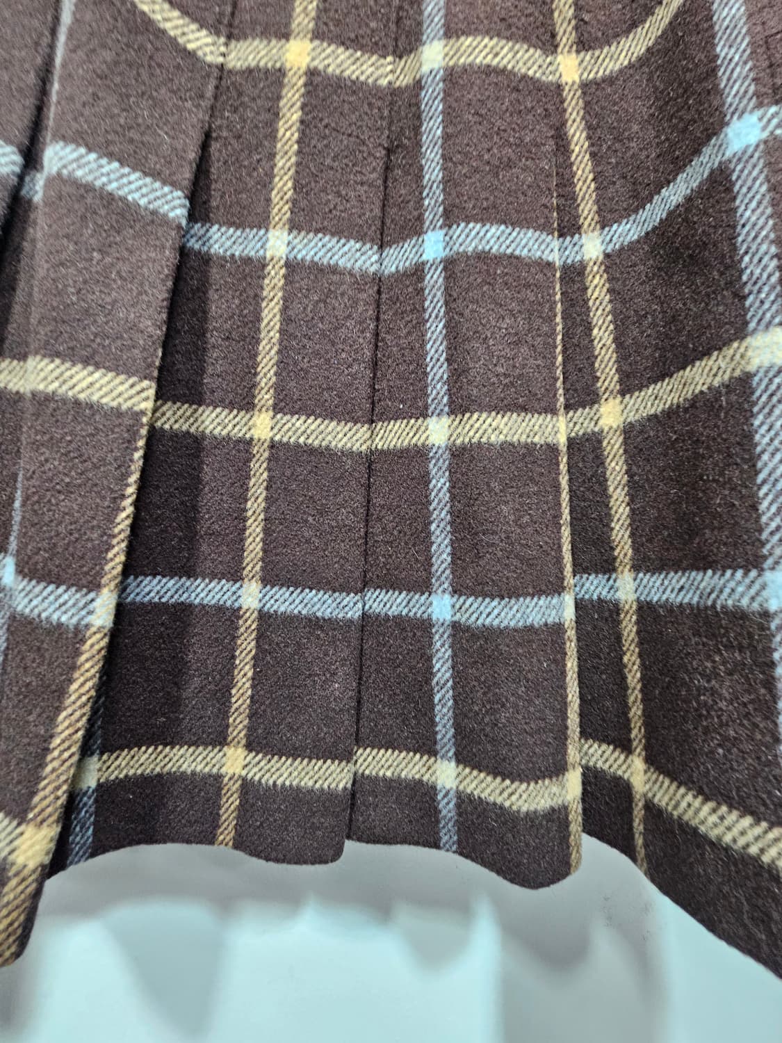 올리브데올리브 갈색 체크 플리츠 울 미니스커트 55 상품이미지5