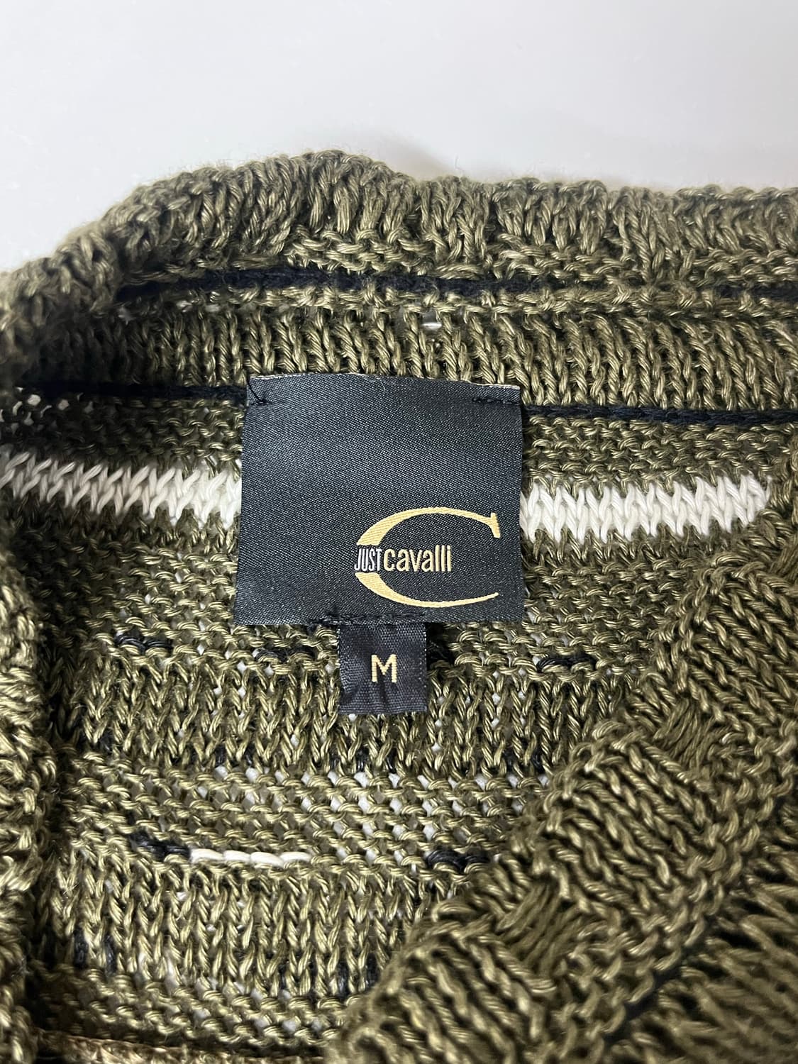 M) 저스트까발리 just cavalli 린넨 니트 카키 상품이미지4