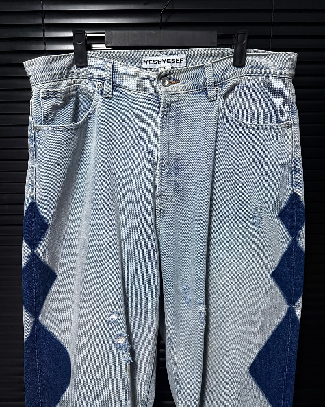 YESEYESEE 예스아이씨 연청 데님 마름모 워시드 L 100 35 상품이미지4
