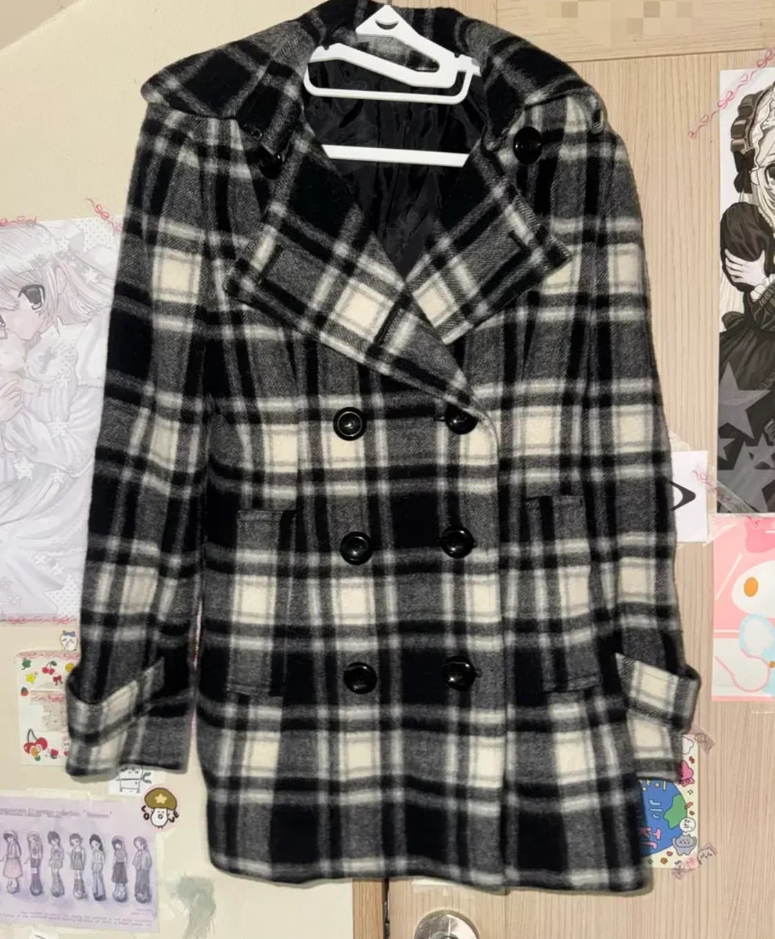 공겜여주 히메갸루 빈티지 체크코트 상품이미지1