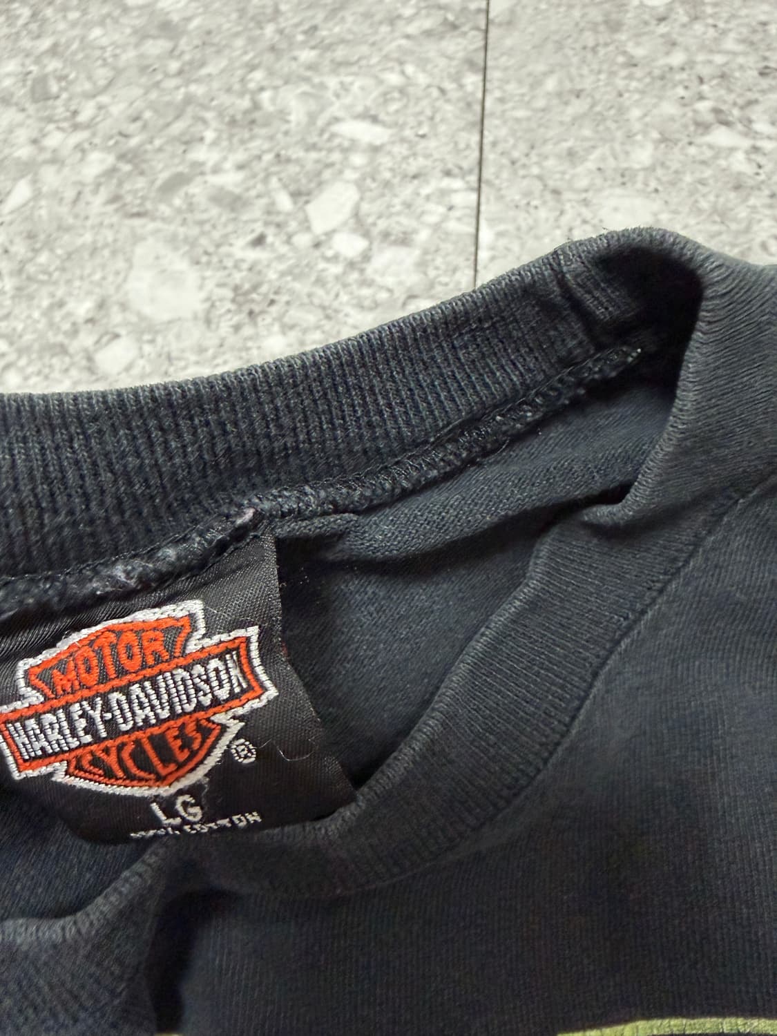 [L] 빈티지 90s 할리데이비슨 라이트닝 롱슬리브 블랙 상품이미지5