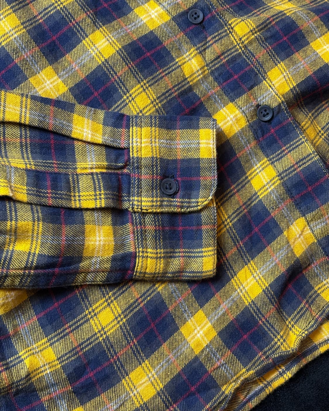 일본빈티지 유니클로 옐로우 체크 셔츠 상품이미지4