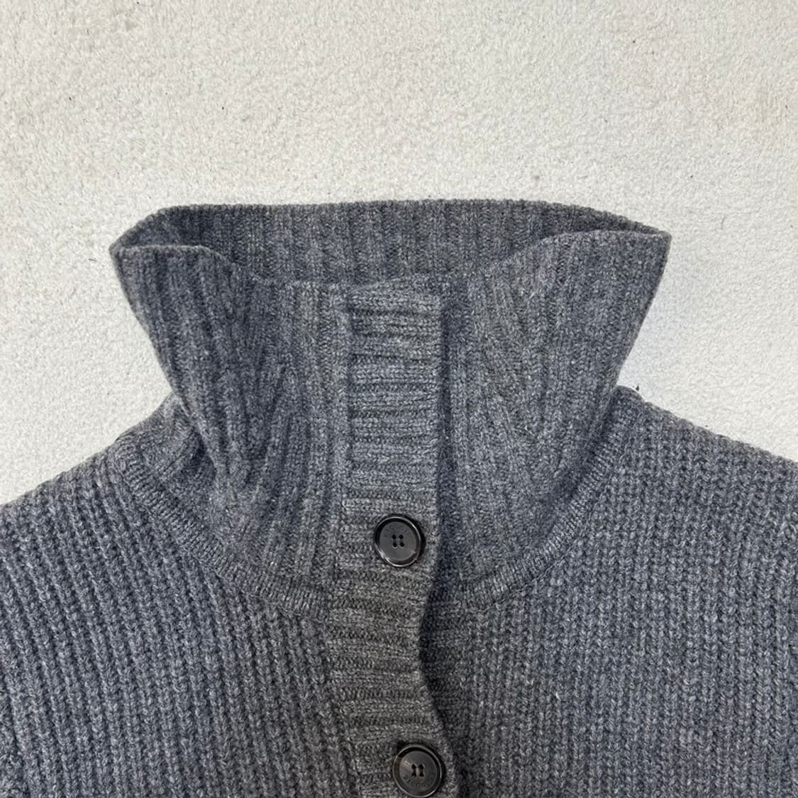 라코스테 여성용 그레이 숄 카라 울 가디건 36 상품이미지4