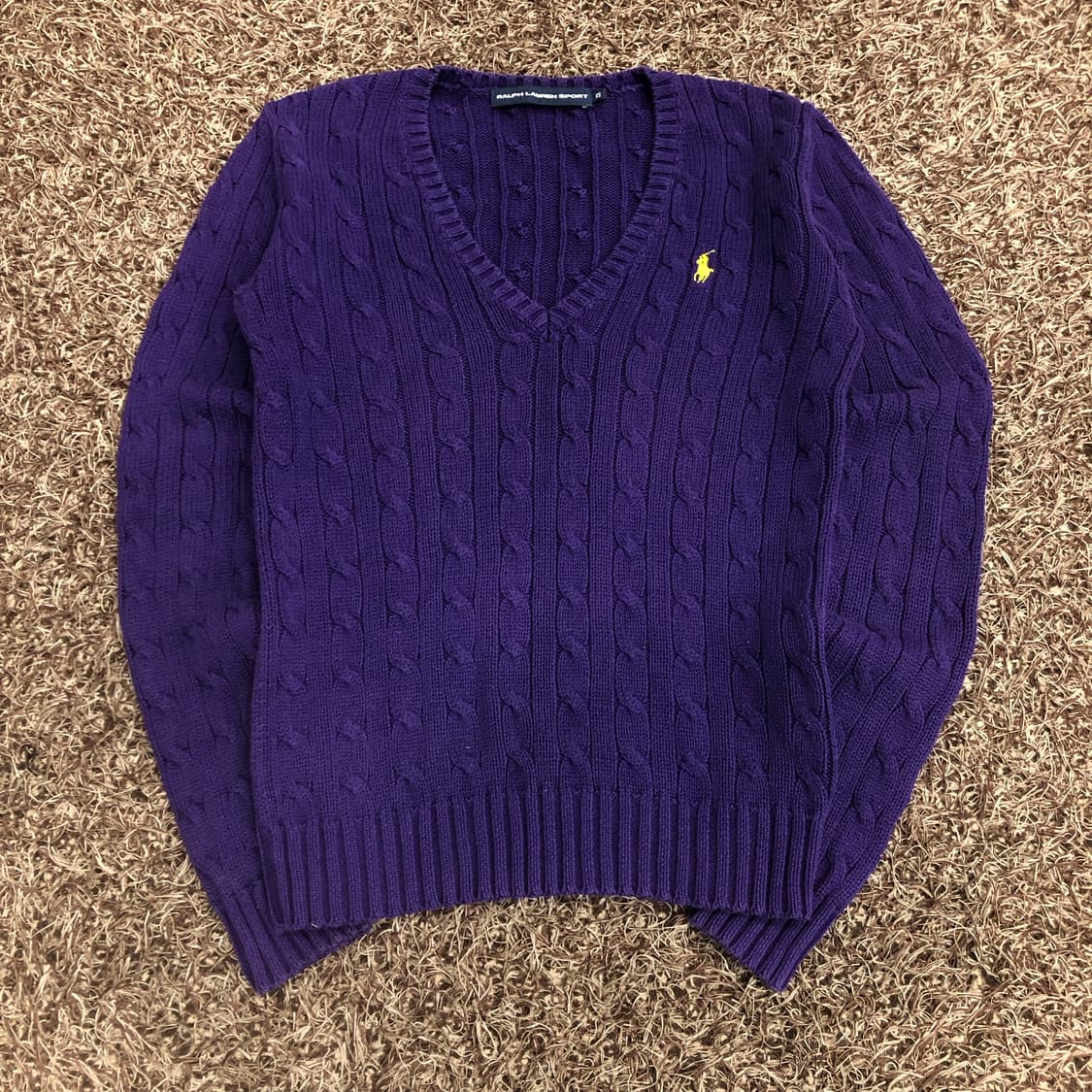 폴로 랄프로렌 여성 퍼플 브이넥 니트 상품이미지2