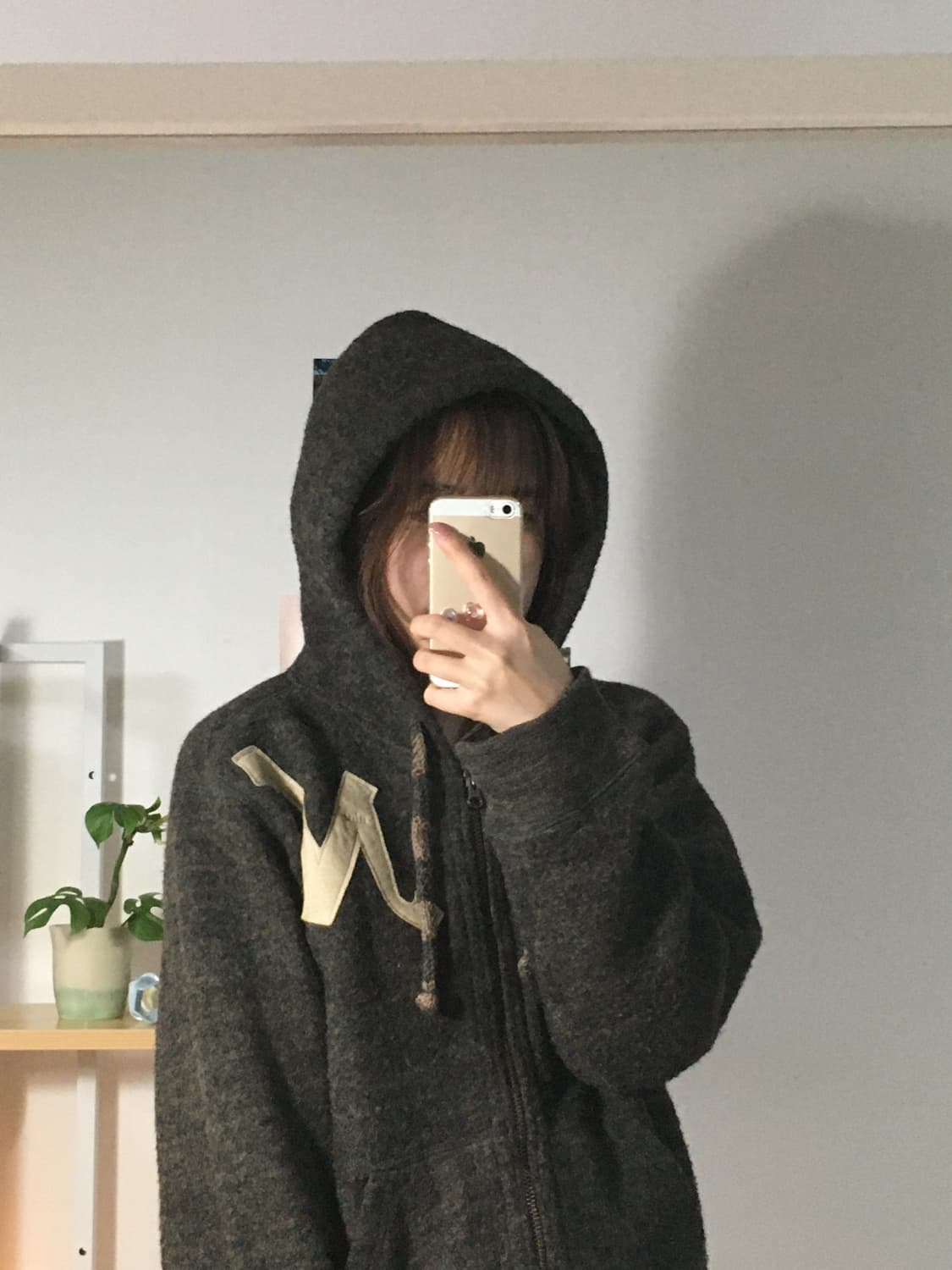 다크브라운 울 후드집업 상품이미지4