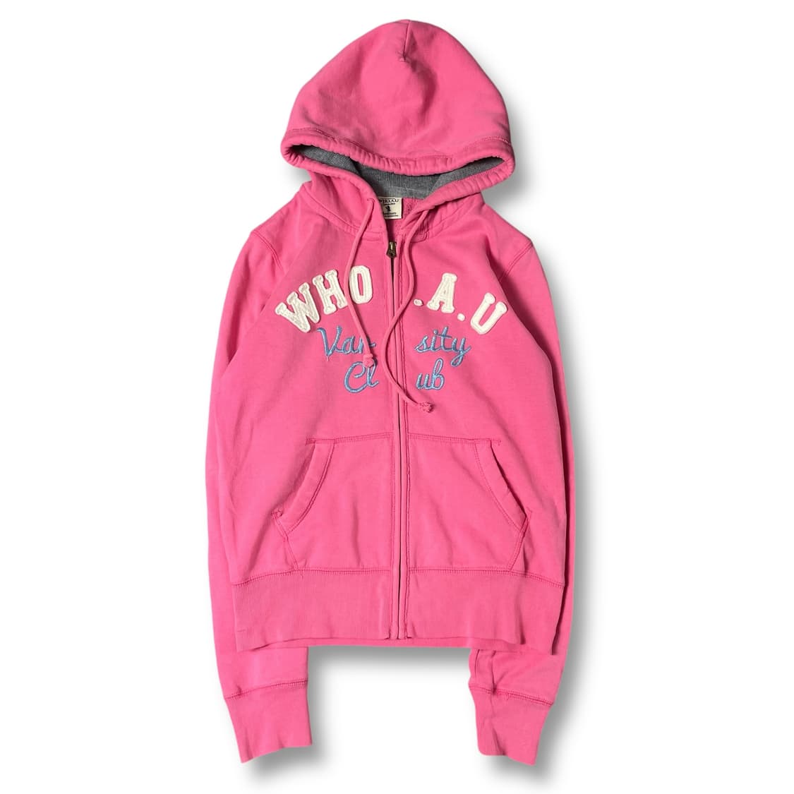 후아유 핑크 로고 레터링 후드집업 M 상품이미지1
