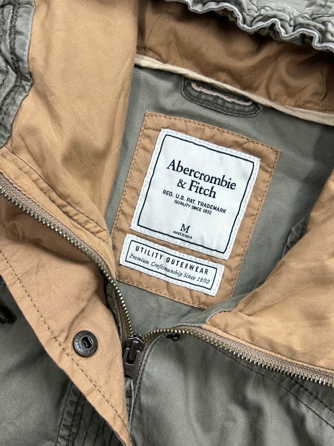 아베크롬비 카키 후드 야상 자켓 M 상품이미지5