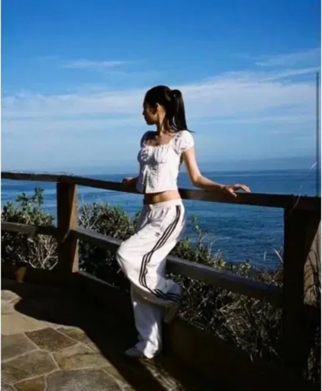 아디다스 블랙핑크 제니 우븐 벌룬 트라우저 팬츠 클라우드 화이트 M 상품이미지5