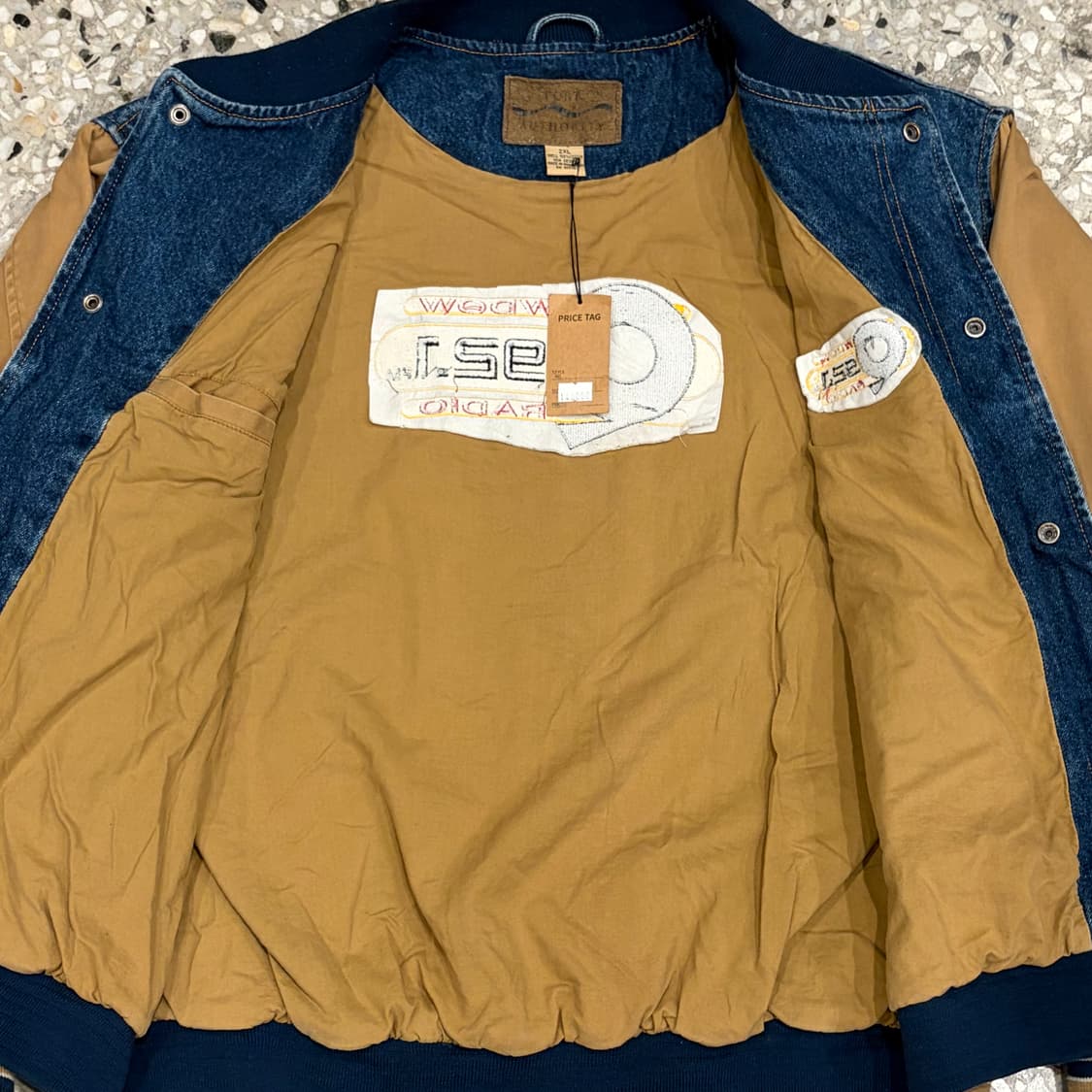 port 빈티지 자수 데님 바시티 점퍼 상품이미지7