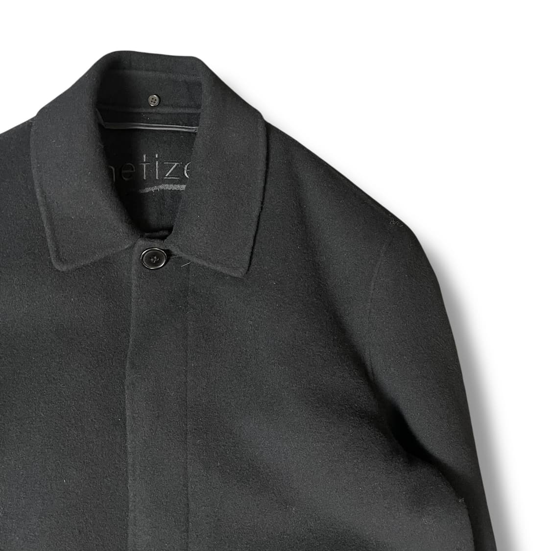 netizen 핸드메이드 울 블랙 반코트 100 상품이미지3