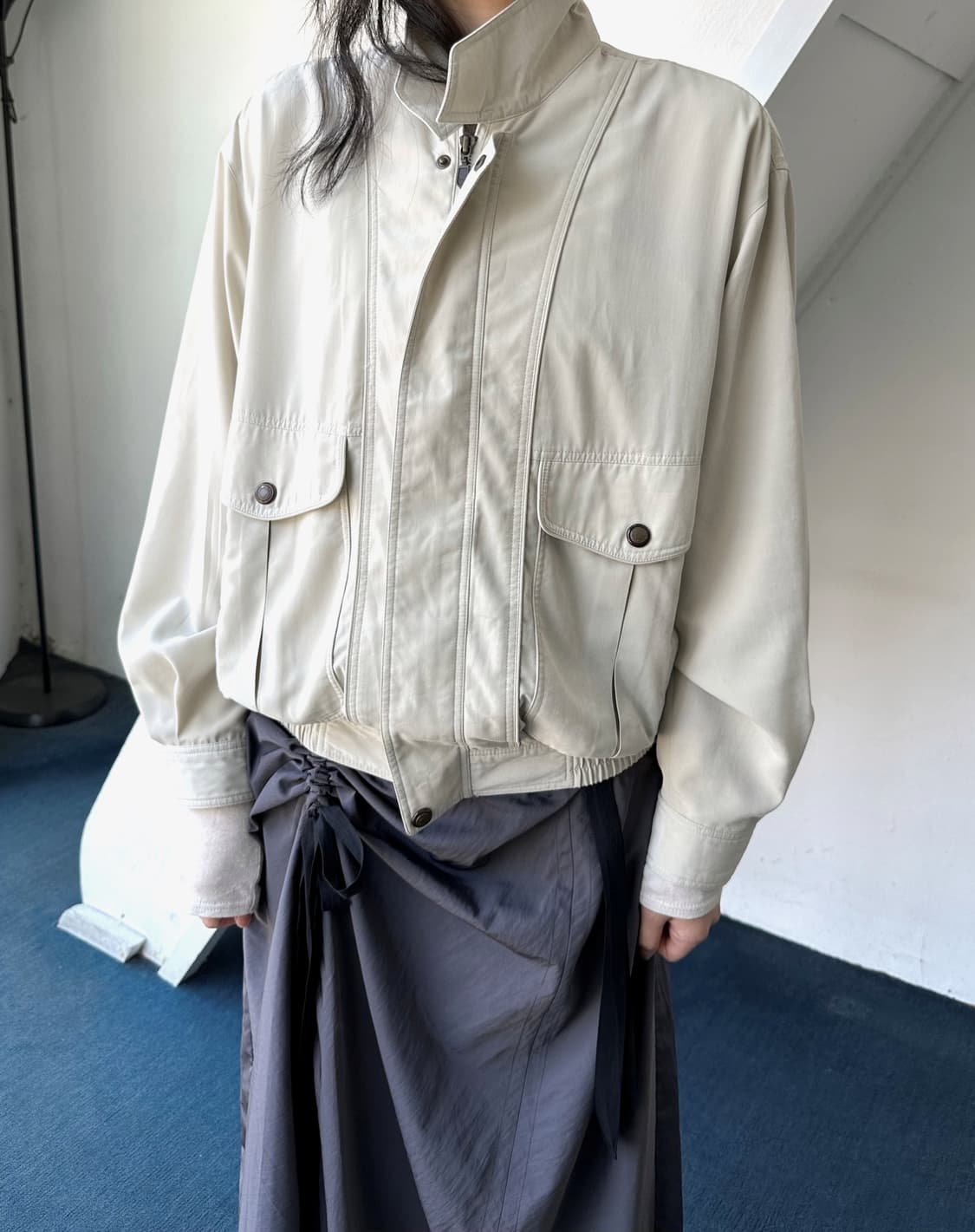 High count poly volume blouson 상품이미지9