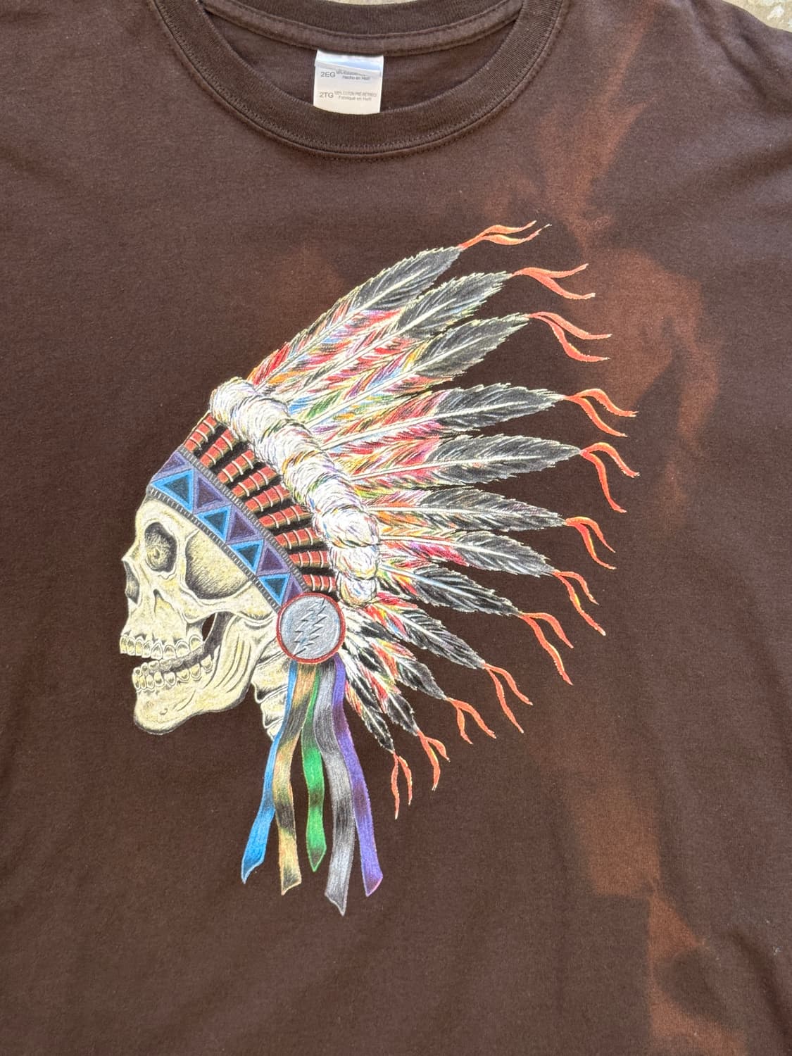 스컬 인디언 선페이딩 반팔 티셔츠(HT20) 상품이미지4