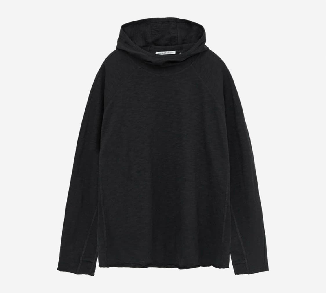 [2] 폴리테루 휴먼인덱스 휴먼 터틀 넥 후디 후드 블랙 상품이미지1