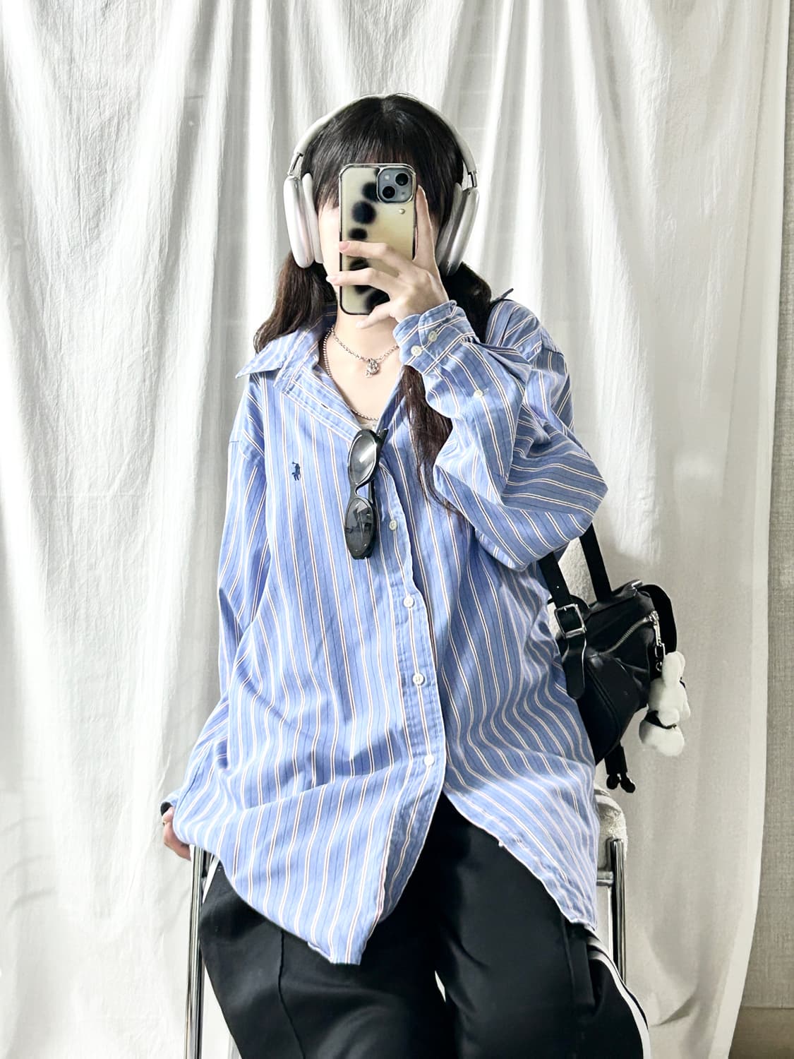 폴로 네이비포니 스트라이프 셔츠 상품이미지4