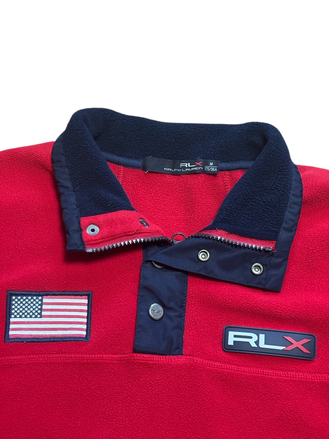 폴로 랄프로렌 rlx 반집업 성조기 후리스 스냅티 상품이미지7
